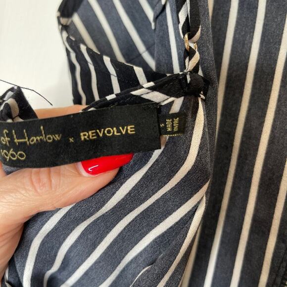 House of Harlow 1960 Black and White Striped Jumpsuit - Picture 11 of 16